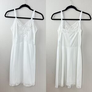 Vintage Slip Full One Piece White